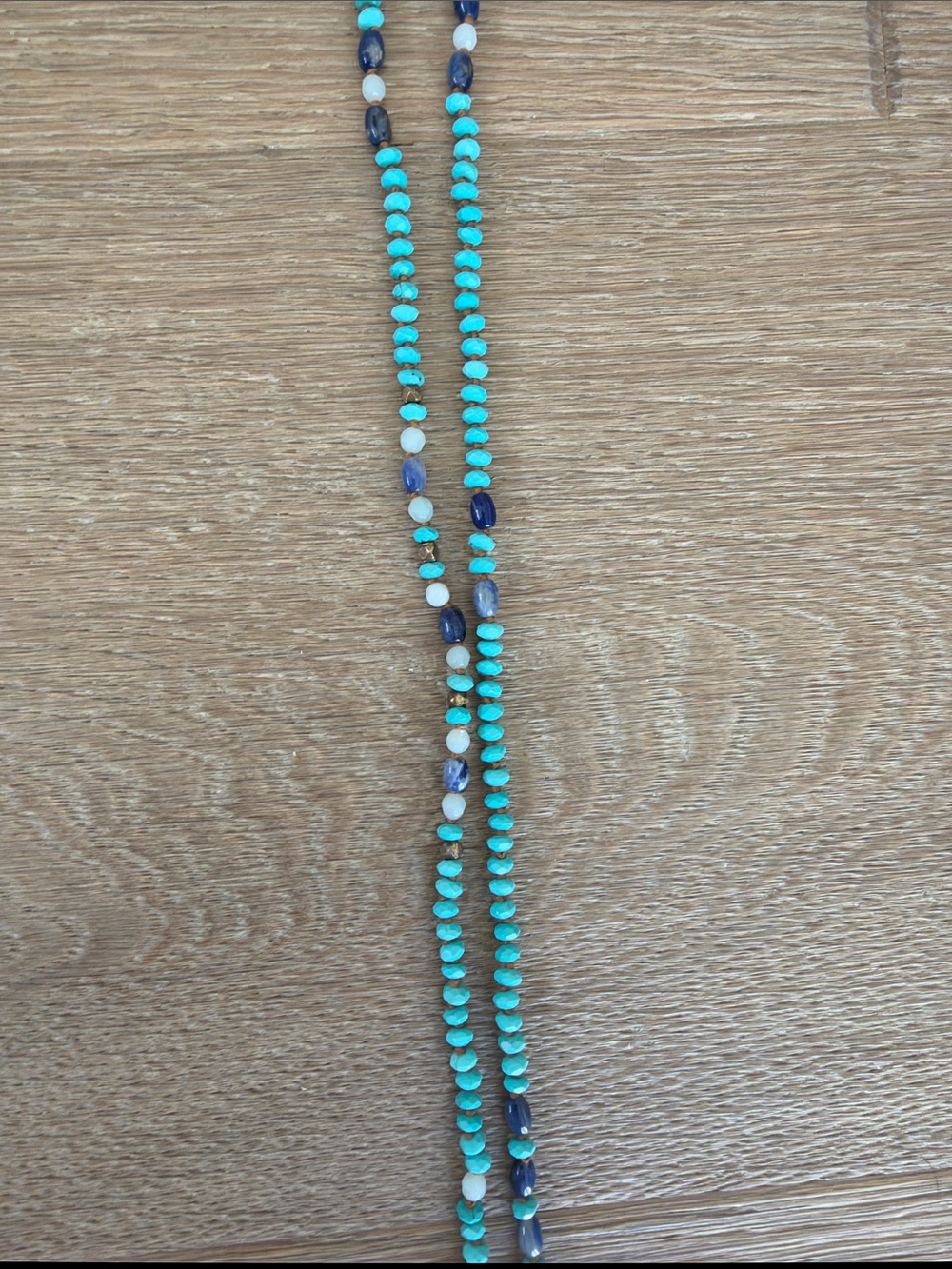 Chan Luu Turquoise and Navy Beaded Tassel Necklace - Picture 7 of 7